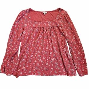 Lucky Brand Women's Long Sleeve Floral Peasant Top XXL